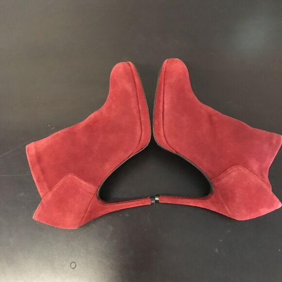 Stuart Weitzman Red Suede Stiletto Heeled  Leather Ankle Boots/Booties Women’s 7 - Picture 4 of 16